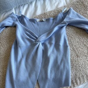 Blue off the shoulder Abercrombie top